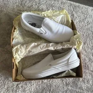 Vans | Shoes | Vans White Classic Slipon Loafers Minimalist  display picture 3